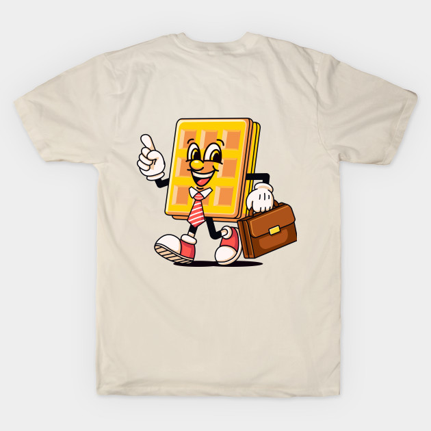 Waffle goes to office cartoon mascot by Vyndesign